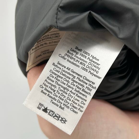 Men's Two toned Red Grey Eddie Bauer Down Puffer Full Zip Vest Jacket Size Large - Picture 6 of 7